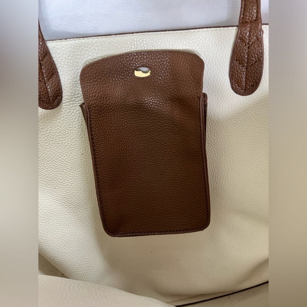 BCBG Paris Pebbled Faux Leather Tote - Brown - Picture 6 of 9